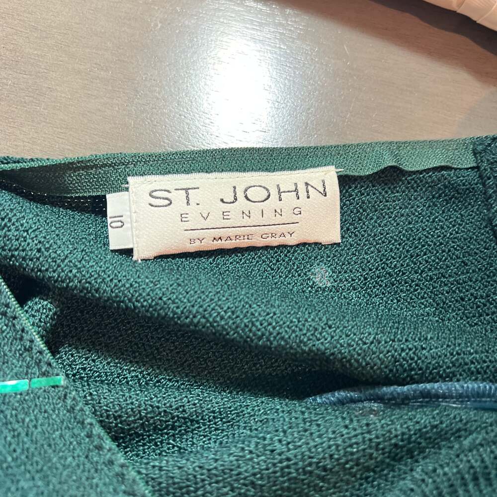 St. John Emerald Green Embellished Skirt Set - image 2